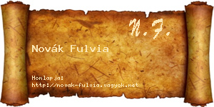 Novák Fulvia névjegykártya